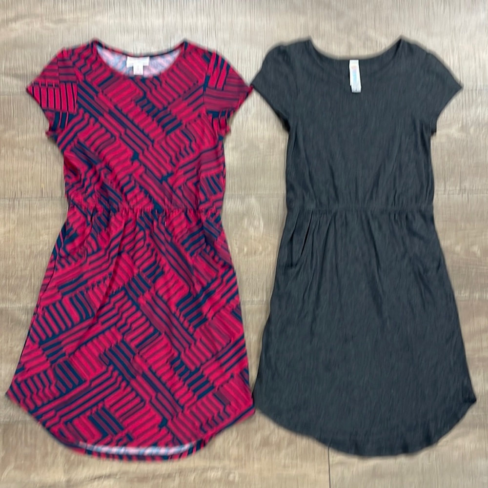 2 size 8 girls Lularoe dresses w pockets